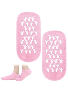 SGS Moisturizing Gel Silicone Spa Socks Non Slip Heel Socks Infused with Essential Oils and Vitamins Repair Cracked Skin Moisturizing Treatment Foot Care Multicolor (1 Pair)  - Image 1