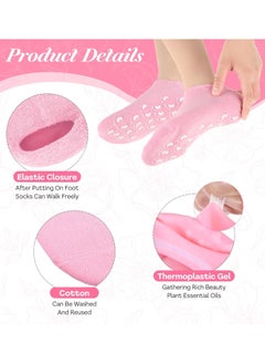 SGS Moisturizing Gel Silicone Spa Socks Non Slip Heel Socks Infused with Essential Oils and Vitamins Repair Cracked Skin Moisturizing Treatment Foot Care Multicolor (1 Pair)  - Image 2