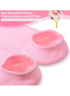 SGS Moisturizing Gel Silicone Spa Socks Non Slip Heel Socks Infused with Essential Oils and Vitamins Repair Cracked Skin Moisturizing Treatment Foot Care Multicolor (1 Pair)  - Image 3