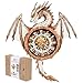 Jollitot 3D Puzzles for Adults Dragon Wall Clock 3D Wooden Puzzles Clock Model Kits DIY Unique Craft Gift forMen Dad Husband Holiday Birthday Christmas Fantasy Home Decor - Image 2