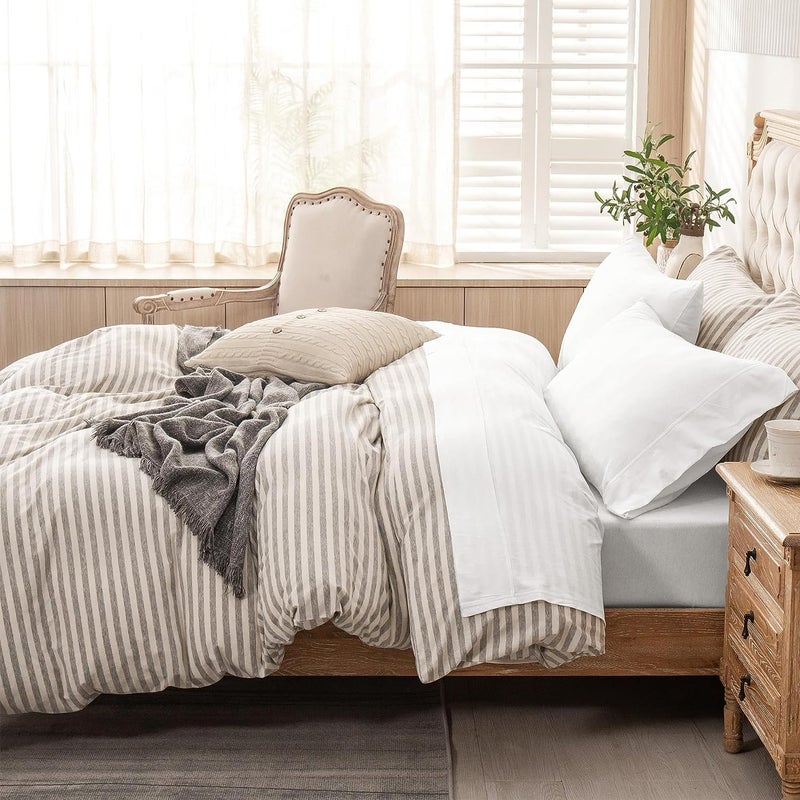 PURE ERA PURE ERA Jersey Knit 4pc Bed Sheet Set 100% T-Shirt Cotton Super Soft Comfy Breathable Fits Mattress Up to 20"" Extra Deep Pocket (Solid Bright White  Full)  - Image 3