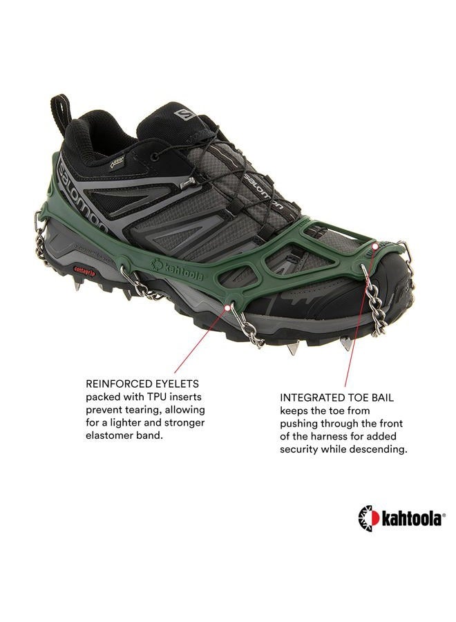 Kahtoola MICROspikes Footwear Traction for Winter Trail Hiking & Ice Mountaineering - Forest Green - X-Large - Image 3