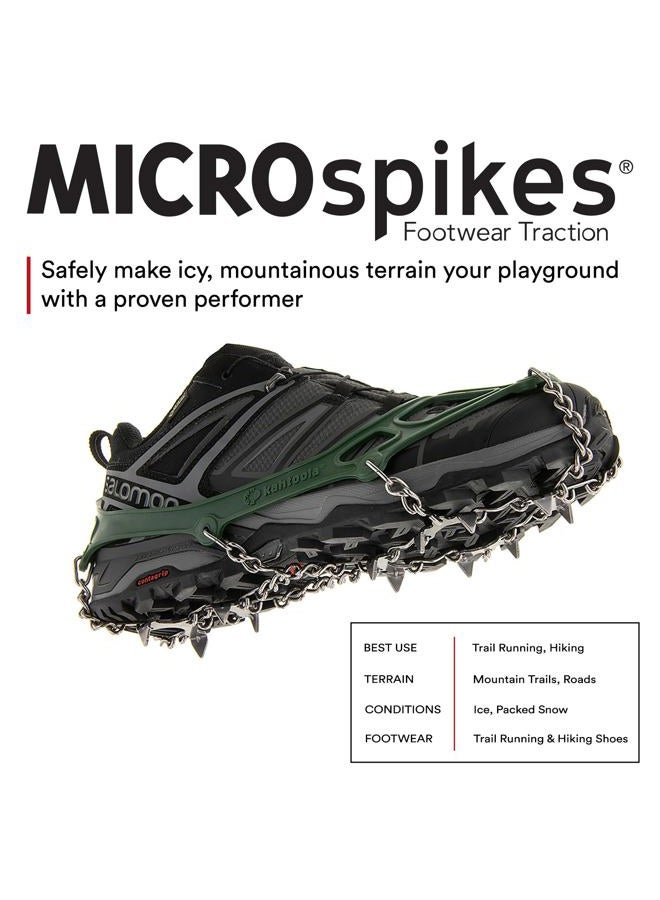 Kahtoola MICROspikes Footwear Traction for Winter Trail Hiking & Ice Mountaineering - Forest Green - X-Large - Image 2