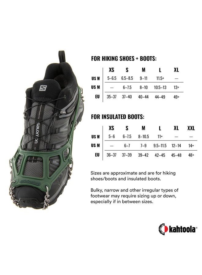 Kahtoola MICROspikes Footwear Traction for Winter Trail Hiking & Ice Mountaineering - Forest Green - X-Large - Image 5