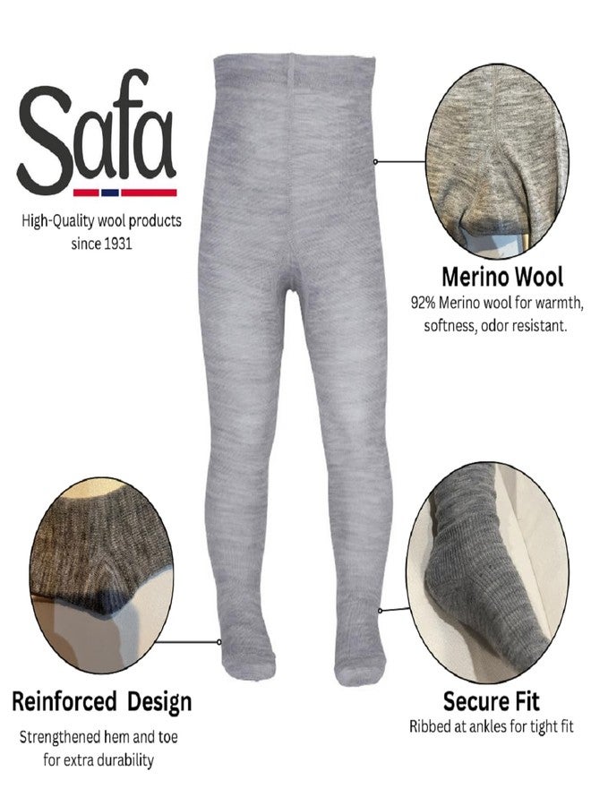 SAFA - Merino Wool Tights for Baby and Toddler, Reinforced Hem and Toe (80 cm, 10-24 Months, Beige) - Image 2
