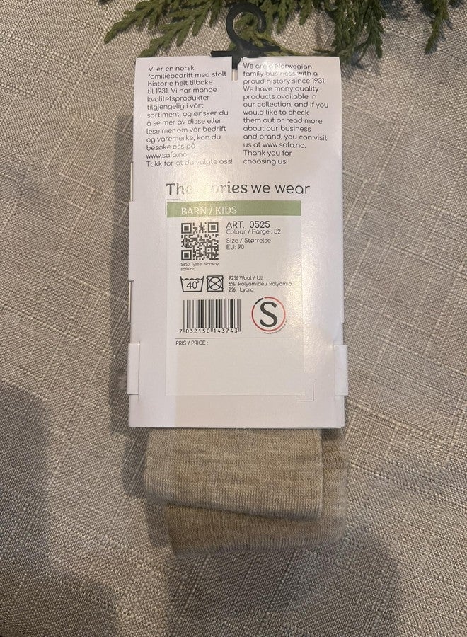 SAFA - Merino Wool Tights for Baby and Toddler, Reinforced Hem and Toe (80 cm, 10-24 Months, Beige) - Image 4