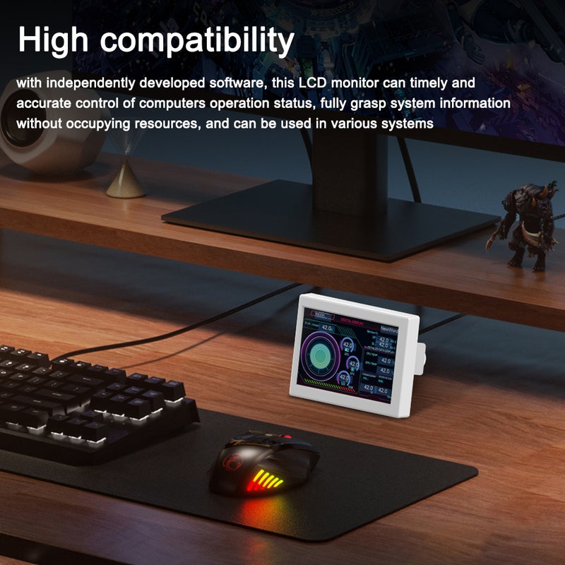 3.5 Inch IPS Monitor Display Computers Monitor CPU GPU Monitoring Sub-Screen ABS Housing Support DIY Theme Editing Software Upgrade - Image 4