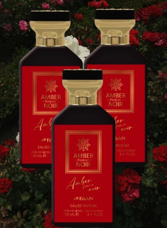 فاان 3 قطع عطر عنبر فورإفر نوار 100مل - Image 1