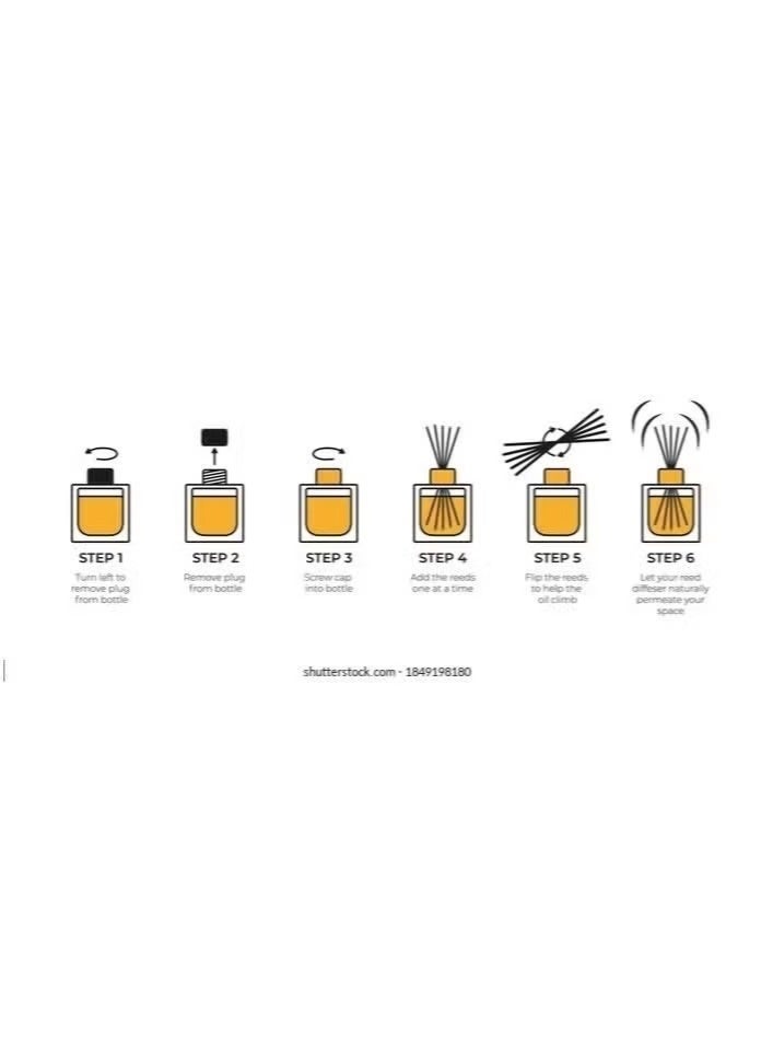 EYFEL Pack of 4 Reed Diffusers, 120ml Each, Assorted Fragrances (Orange Blossom, Flower Garden, Cool Water, Jasmine) - Image 2