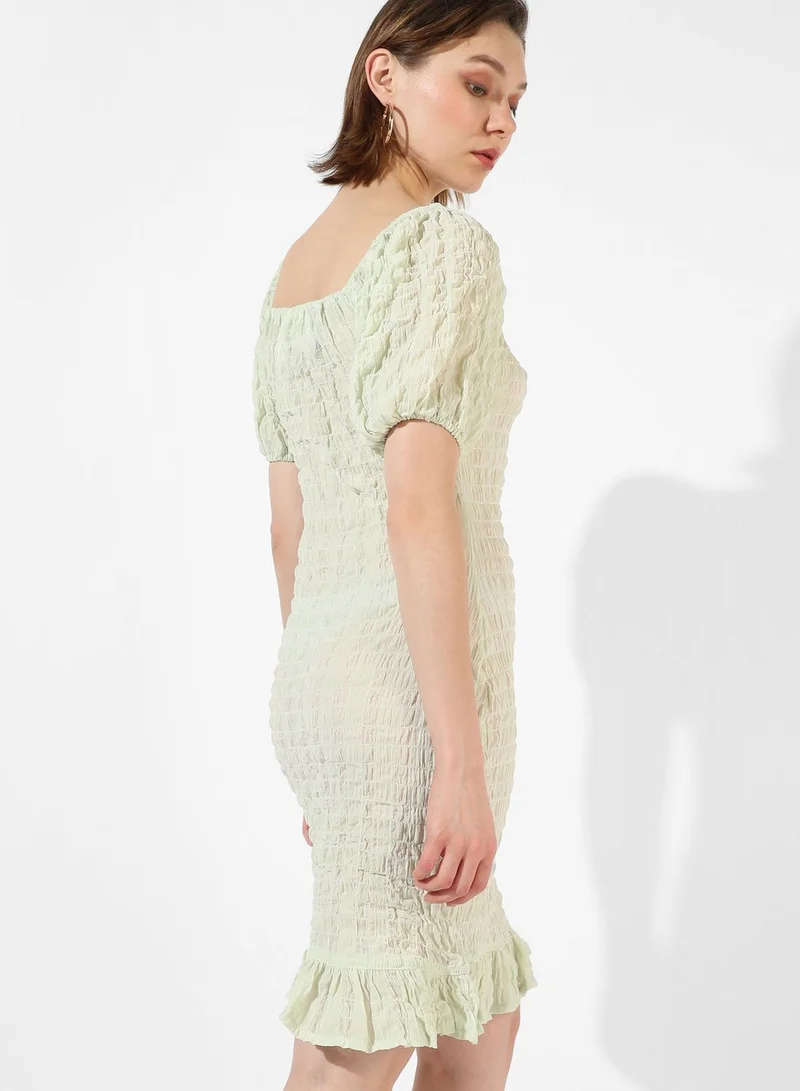 Campus Sutra Women's Textured Casual Dress