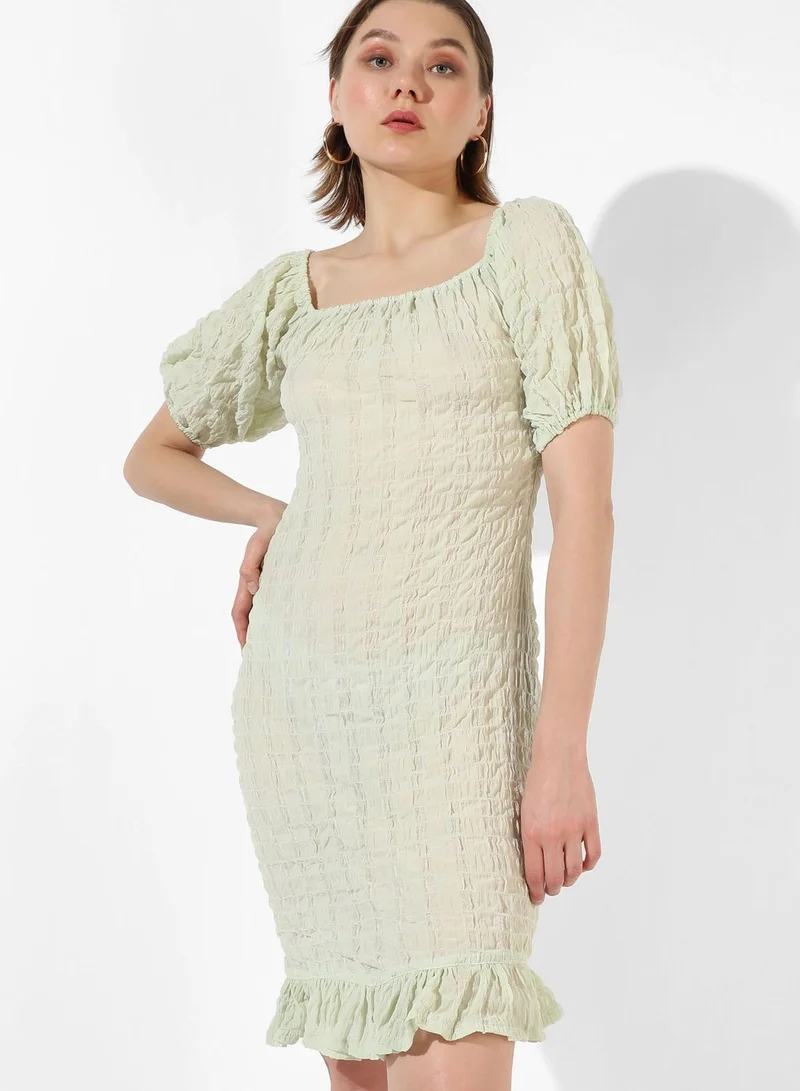 Campus Sutra Women's Textured Casual Dress
