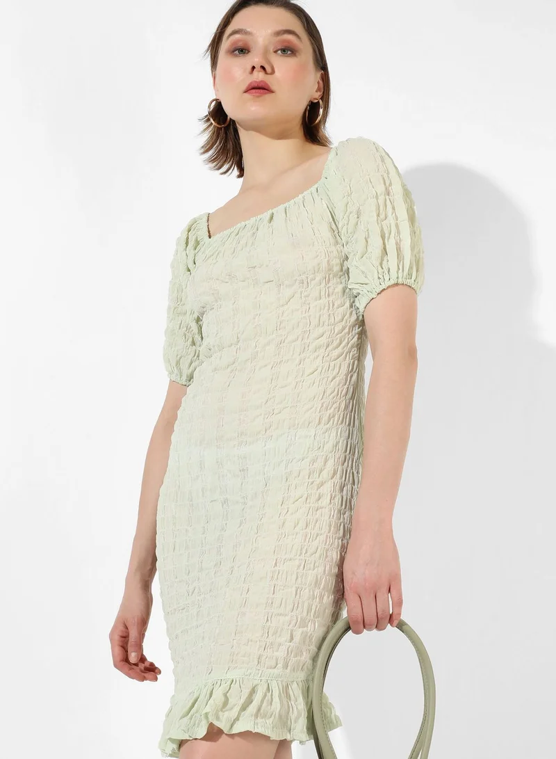 Campus Sutra Women's Textured Casual Dress