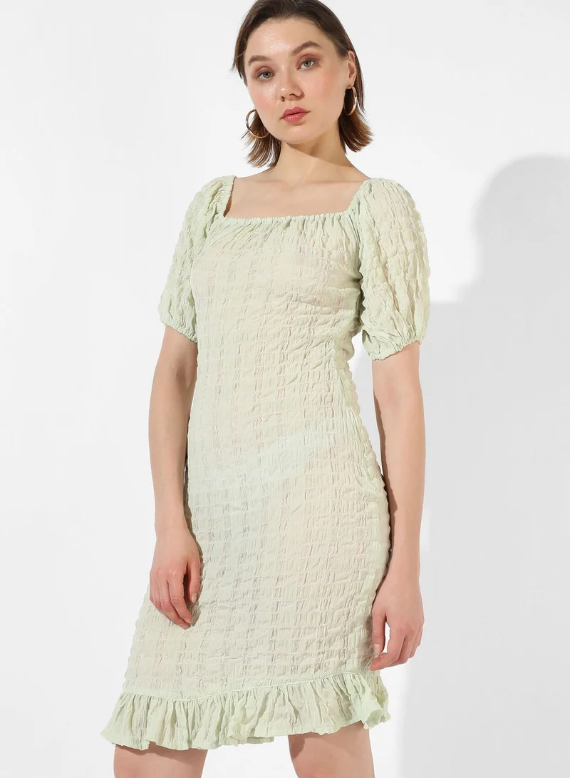 Campus Sutra Women's Textured Casual Dress
