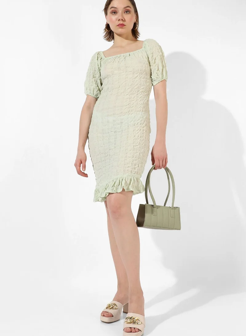 Campus Sutra Women's Textured Casual Dress