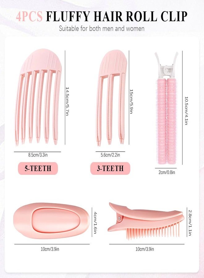 ماي كرييت مجموعة MAYCREATE® المكونة من 4 قطع: مشابك تكثيف الشعر وأداة تكثيف جذور الشعر المجعد، مشابك تكثيف لرفع فوري ومشط لرفع الجذور - وردي فاتح - Image 3