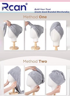 Rcan Microfiber Hair Towel 3 Packs Hair Turbans for Wet Hair Drying Hair Wrap Towels for Curly Hair Women Anti Frizz  - Image 2