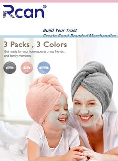 Rcan Microfiber Hair Towel 3 Packs Hair Turbans for Wet Hair Drying Hair Wrap Towels for Curly Hair Women Anti Frizz  - Image 4