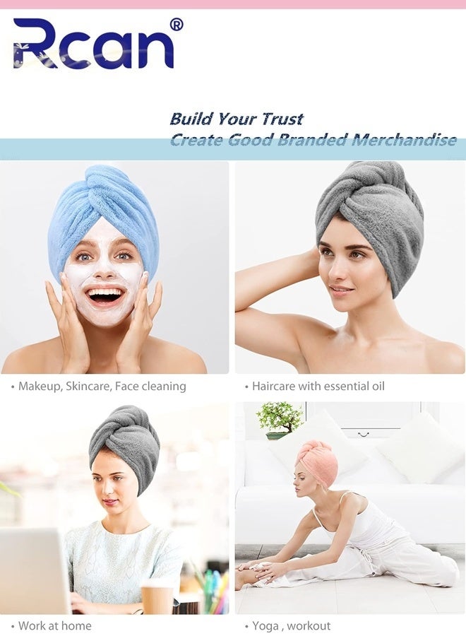 ركان منشفة شعر من الألياف الدقيقة، 3 عبوات، عمامة شعر لتجفيف الشعر المبلل، مناشف لف الشعر للشعر المجعد للنساء، مضادة للتجعد - Image 5