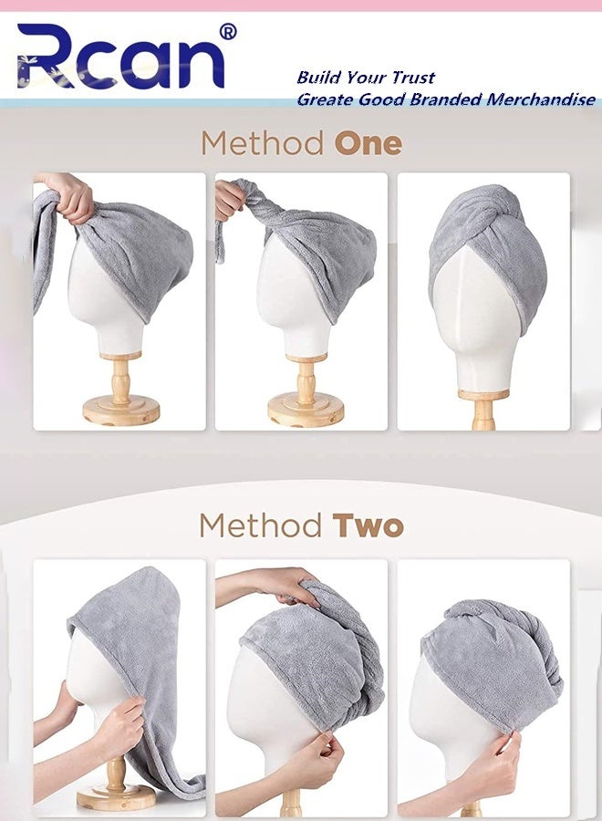 ركان منشفة شعر من الألياف الدقيقة، 3 عبوات، عمامة شعر لتجفيف الشعر المبلل، مناشف لف الشعر للشعر المجعد للنساء، مضادة للتجعد - Image 2