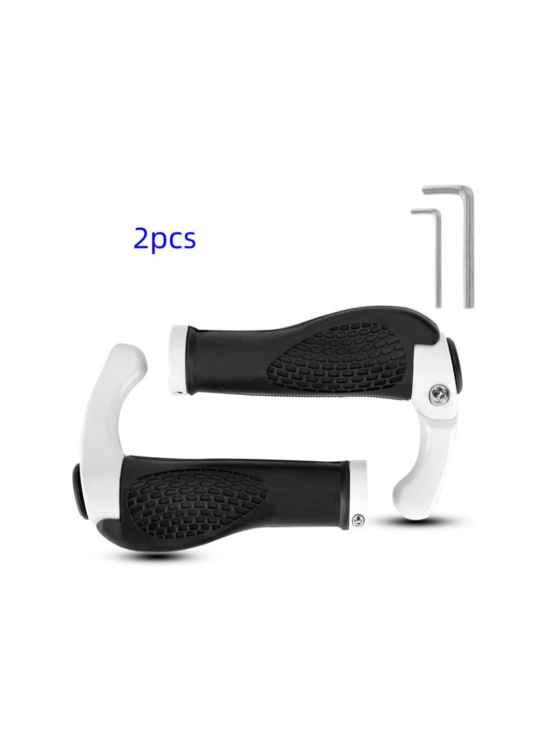 Generic 2pcs Bike Grips Single Lock-on Bicycle Handle Bar Ergonomics Non-Slip Mountain Bike Handlebar Comfortable & Shock Absorption Rubber Grips for BMX, MTB, Beach Cruiser, Scooter  - Image 1