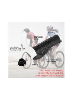 Generic 2pcs Bike Grips Single Lock-on Bicycle Handle Bar Ergonomics Non-Slip Mountain Bike Handlebar Comfortable & Shock Absorption Rubber Grips for BMX, MTB, Beach Cruiser, Scooter  - Image 2