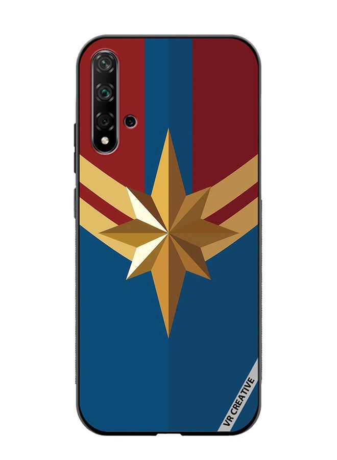 VR CREATIVE Protective Case Cover For Huawei Nova 5T Captain Marvel Logo Design Multicolour - Image 1
