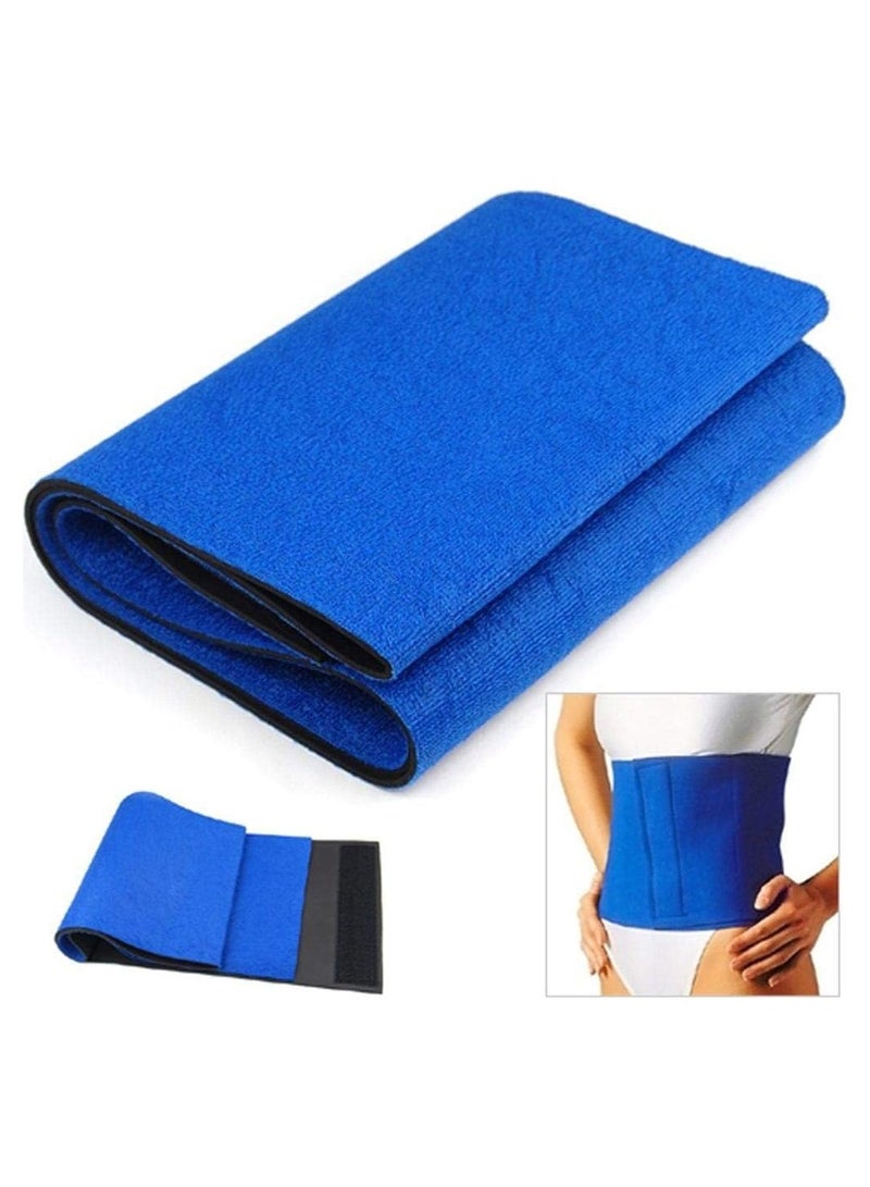 Generic Waist trimmer belt tummy stomach weight loss fat burner slimming vibration belt width 25cm length 100cm blue - Image 1