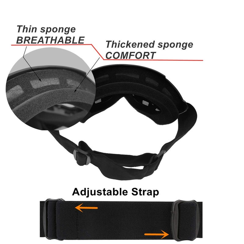 LJDJ Motorcycle Goggles with Removable Face Mask - Dirt Bike ATV Motocross Eyewear Anti-UV Adjustable MX Riding Offroad Cycling Motorbike Protective Glasses Racing Combat Tactical Military Goggles - Image 5