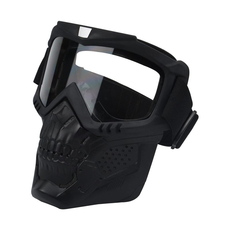 LJDJ Motorcycle Goggles with Removable Face Mask - Dirt Bike ATV Motocross Eyewear Anti-UV Adjustable MX Riding Offroad Cycling Motorbike Protective Glasses Racing Combat Tactical Military Goggles - Image 1