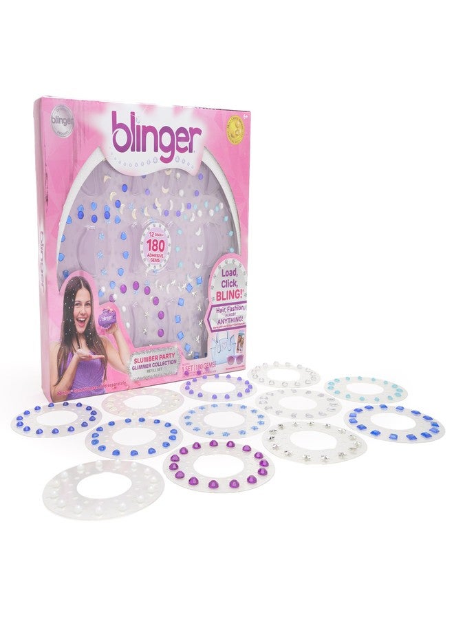 blinger Glimmer Collection Refill Pack | Slumber Party | 12 Discs - 180 Gems | Bling in Brush Out | Works Hair Styling Tool (Multicolored) - Image 1