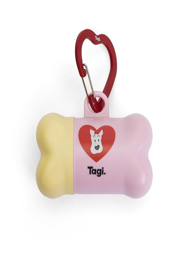 Tagi. The Fruits of Love Dog Poop Bag Rolls with Dispenser, Portable Pet Waste Bags for Dog Walking, Leak Proof and Extra Thick, 1 Berry Poop Bag Holder and 8 Roll Bags - Image 1