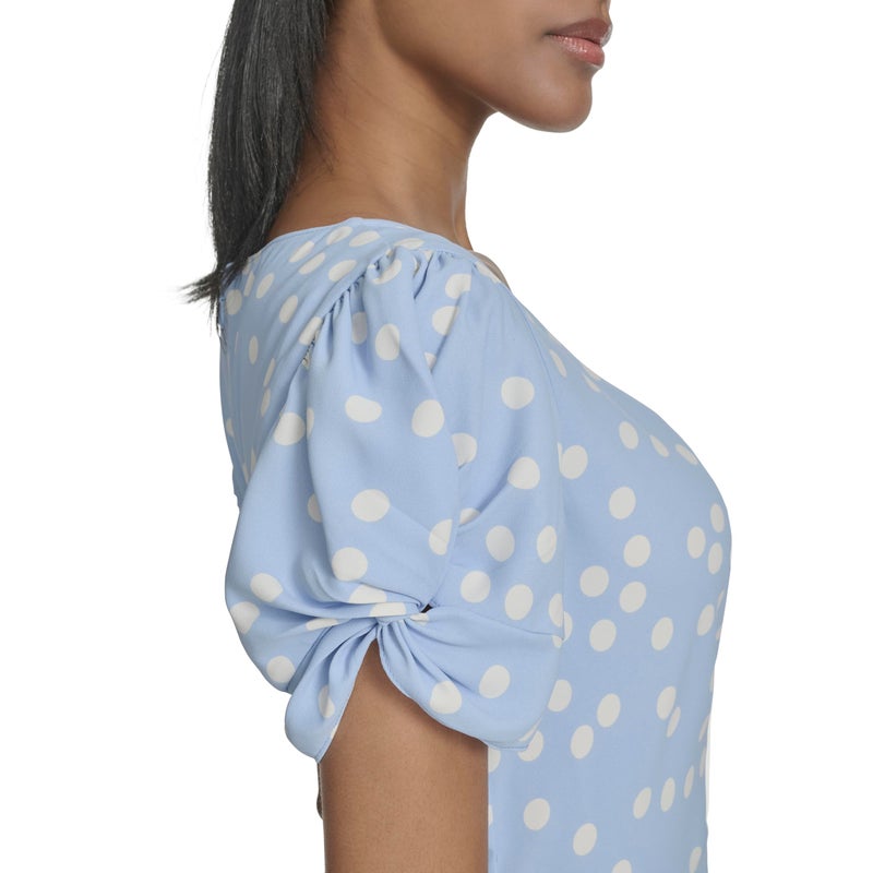 HALSTON H Women's Dress, Breeze/Cream, 10 - Image 3