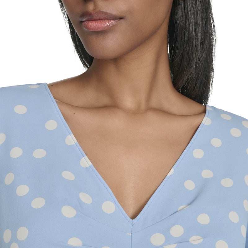 HALSTON H Women's Dress, Breeze/Cream, 10 - Image 2