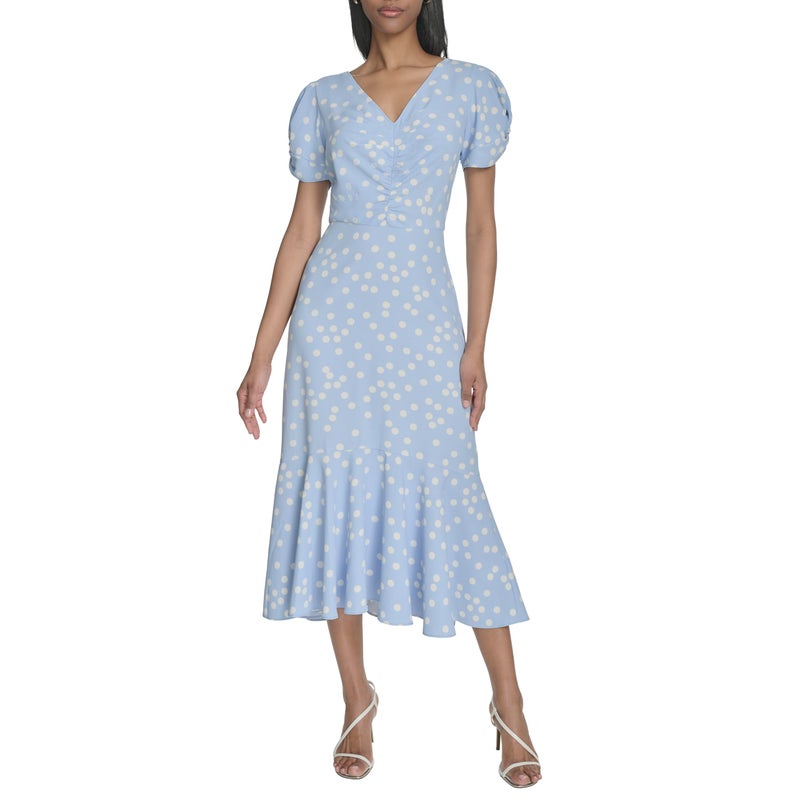 HALSTON H Women's Dress, Breeze/Cream, 10 - Image 1