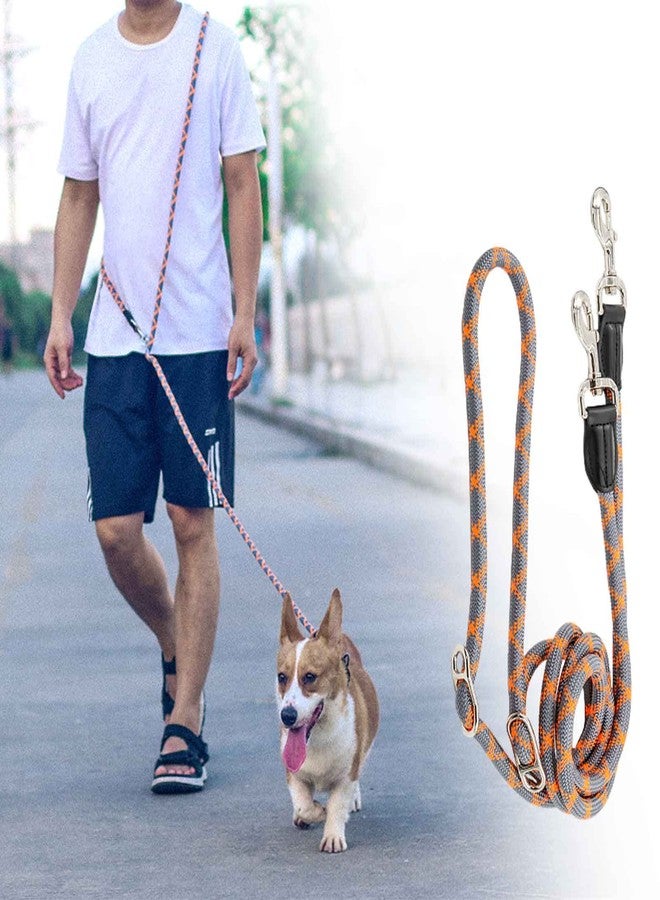 Gihunk Hands Free Dog Leash(8.5ft), 8 in 1 Multifunction Nylon Double Leash for Dogs,1.2cm Dog Training Leash with Reflective Stitching, Adjustable Waist Dog Leash Fits all Waist for Medium Large Dogs-Orange - Image 2
