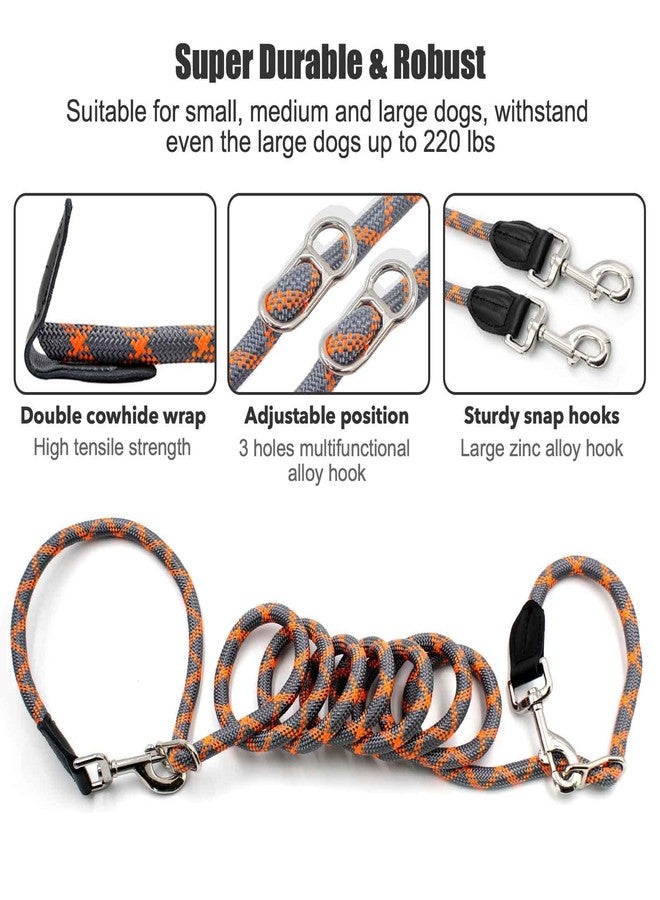 Gihunk Hands Free Dog Leash(8.5ft), 8 in 1 Multifunction Nylon Double Leash for Dogs,1.2cm Dog Training Leash with Reflective Stitching, Adjustable Waist Dog Leash Fits all Waist for Medium Large Dogs-Orange - Image 5