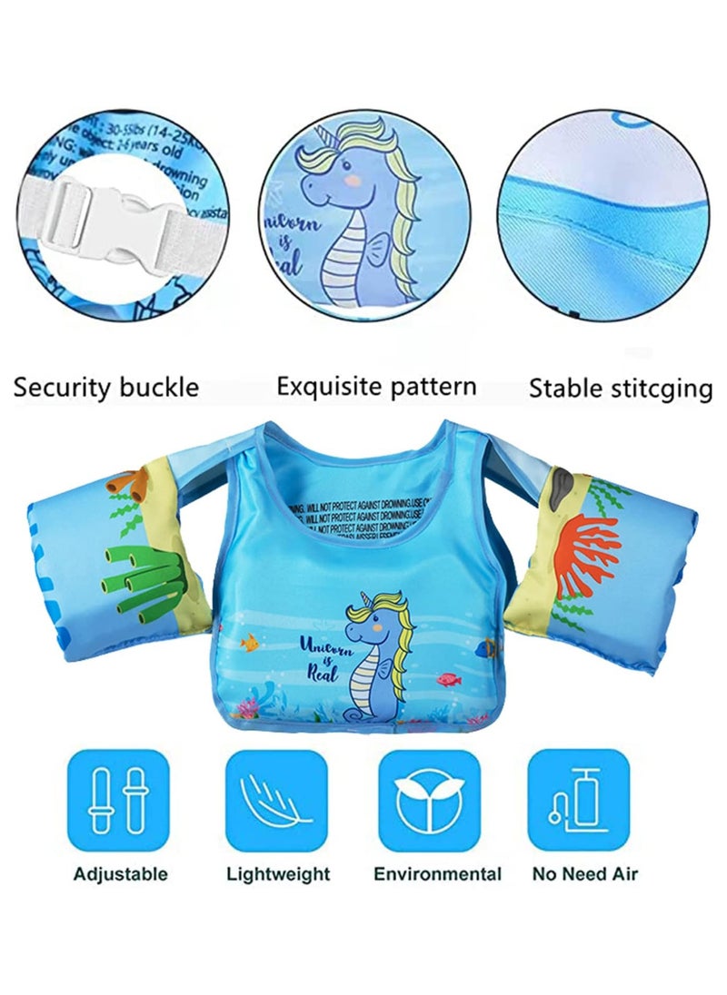 AUTOYSUR Toddler Swim Vest，Kids Water Wings Arm Floaties for 30-50 Pounds,Infant Safety Swim Aid Jumper Inflatable,Swim Arm Bands,Float Sleeves Swimming Armbands for Sea/Pool/Beach/Training  - Image 2