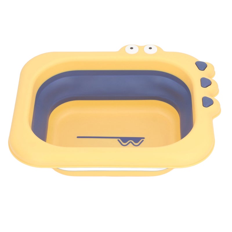 Clean Rinse Baby Bather Folding Multifunction Portable Washing Infant Lying Bather for Boy Girl Yellow - Image 1