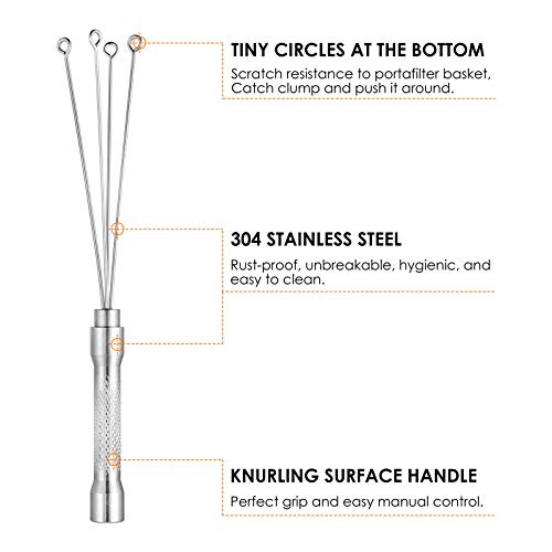 MATOW Espresso Coffee Stirrer, MATOW Stainless Steel Mini Whisk for Espresso Stirring Distribution – Professional Coffee Powder Stirring Tool - Image 2