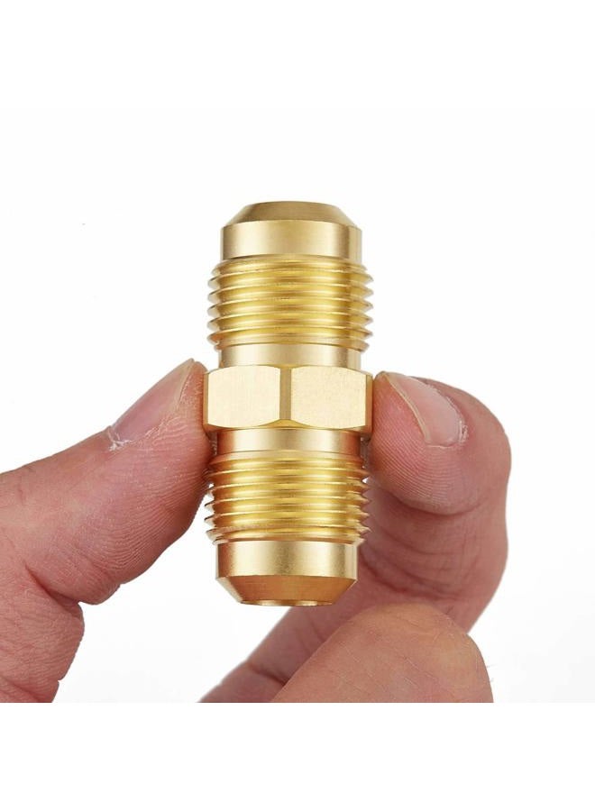 Litorange 3 PCS Brass Tube Coupler Pipe Flare Fitting Union Connector Gas Adapter 1/2 Inch Hose Connector 1/2'' Male Flare x 1/2 Inch Male Flare - Image 1
