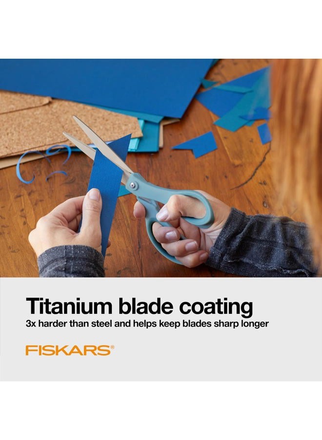 Fiskars SoftGrip Titanium Scissors - Contoured Performance All Purpose - 8" Titanium - Straight Paper Scissors for Office, and Arts and Crafts - 3-Count - Image 3