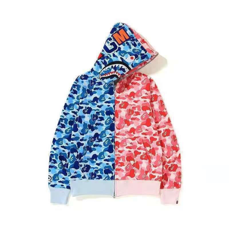 New Bape Fashion Brand Camouflage Shark Head Jacket 3D Printed Zipper To Head Hoodie - Image 2