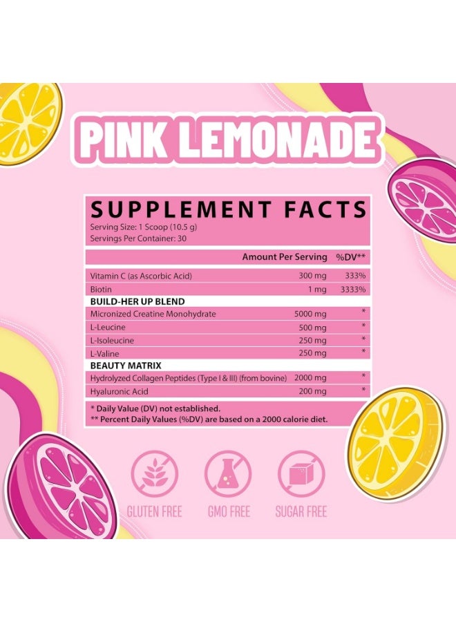 كرياتين نوتريكس ريسيرش للنساء - بنكهة الليمون الوردي | 5 غرام كرياتين، 2 غرام كولاجين، أحماض أمينية متفرعة السلسلة وحمض الهيالورونيك | خالٍ من الغلوتين، 30 حصة - view 4