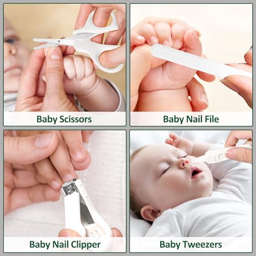 POPYJAN Baby Healthcare and Grooming Kit for Newborn Kids, 31PCS Upgraded Safety Baby Care Kit, Newborn Nursery Health Care Set, Baby Care Products （Grey White) - Image 3