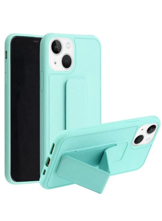 Zolo Finger Grip Holder and standing cover with Car Magnetic Multi-function Shockproof Protective Case Cover For iphone 13 Aqua Green - Image 1
