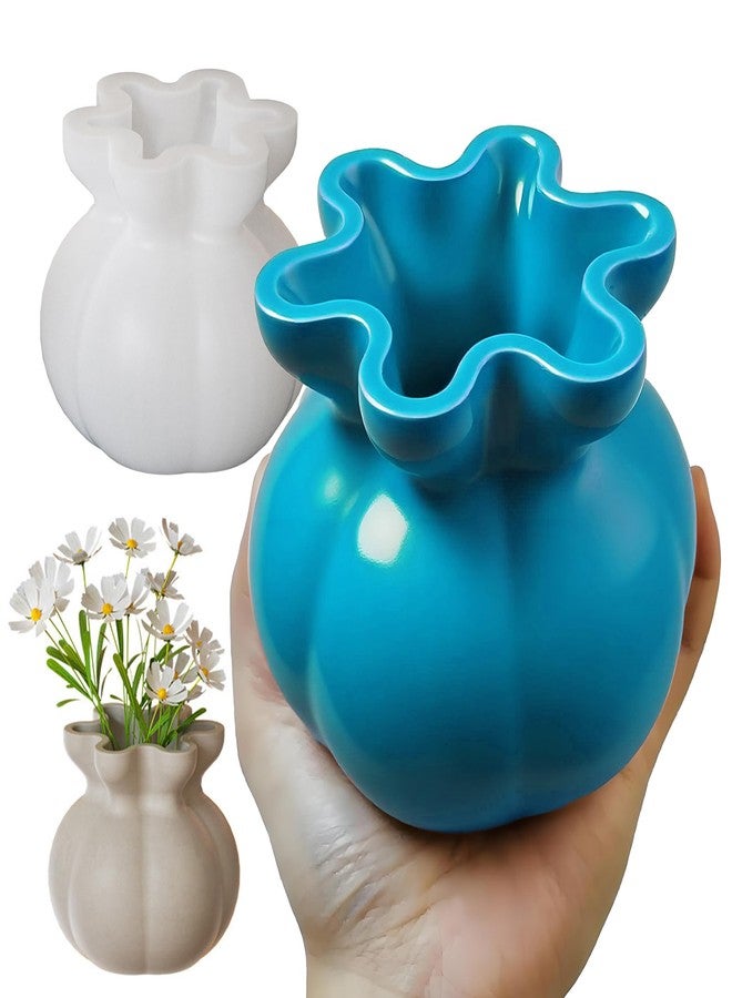 Wehous Unique Vase Resin Molds, Irregular Lucky Bag Container Storage Jar Bottle Mold Silicone Flower Vase Planter Mold for Epoxy Resin Concrete Cement Craft Jewelry Holder Halloween Christmas Decor - Image 1