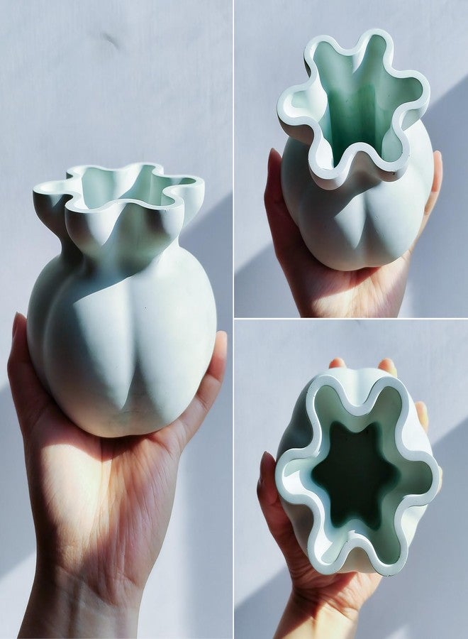 Wehous Unique Vase Resin Molds, Irregular Lucky Bag Container Storage Jar Bottle Mold Silicone Flower Vase Planter Mold for Epoxy Resin Concrete Cement Craft Jewelry Holder Halloween Christmas Decor - Image 4