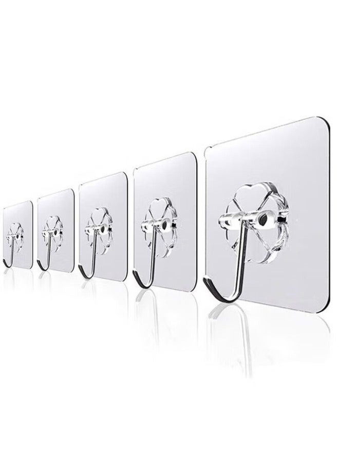 Star Square Xingfang Transparent Hook Stickers, Thickened, 20 Strong Adhesive Hooks, Kitchen Bathroom No-drill No-nail Hooks - Image 4