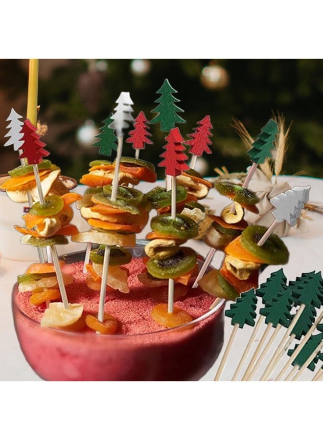Home Care 100 PC Christmas Food Picks â€“ Decorative Toothpicks with Christmas Tree Designs | Party Supplies for Fruits, Desserts, Cheese, Pastries & Cakes - Image 2