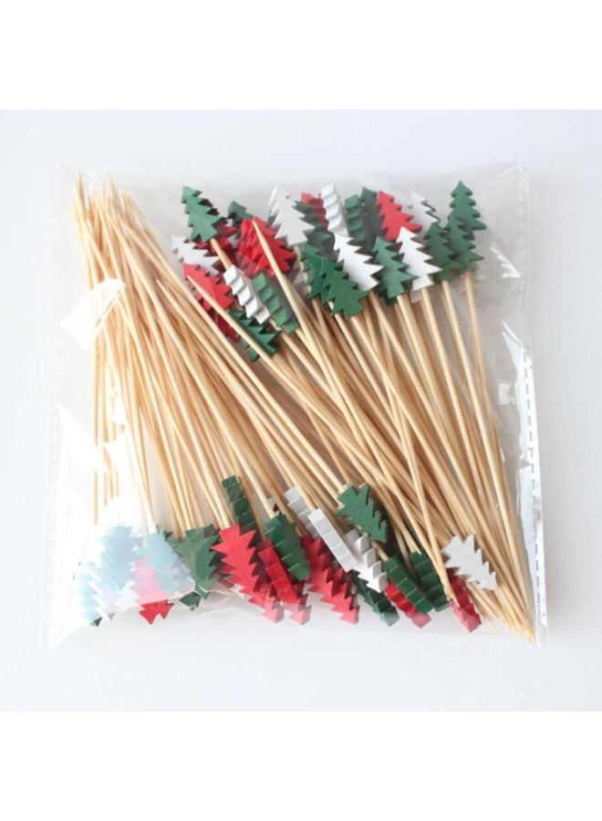 Home Care 100 PC Christmas Food Picks â€“ Decorative Toothpicks with Christmas Tree Designs | Party Supplies for Fruits, Desserts, Cheese, Pastries & Cakes - Image 3